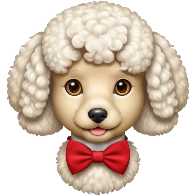 Poodle with red bow tie emoji