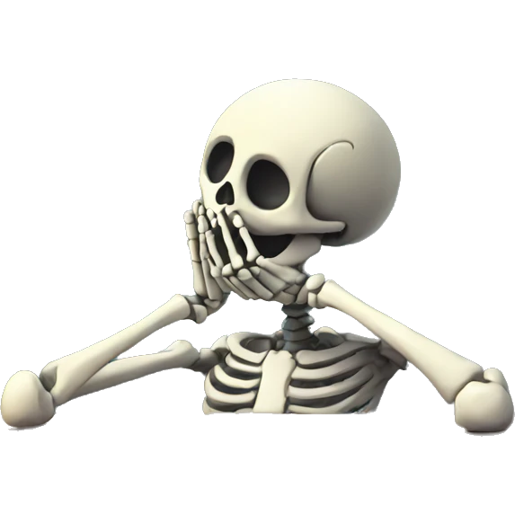 Sad Skeleton keeping hands on head emoji