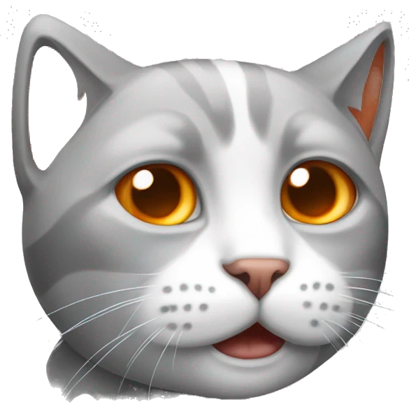 cat left ear gray right ear orange white body crying emoji