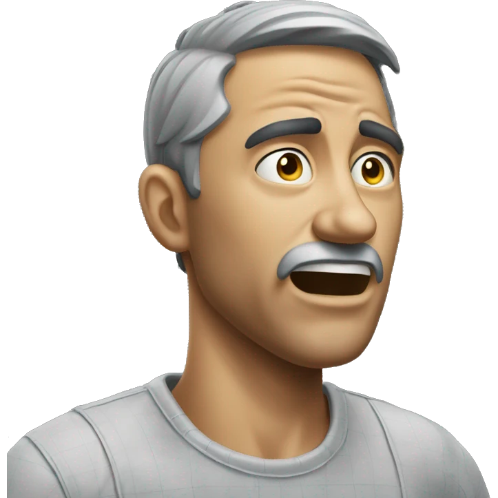 Photorealistic man scratches his head in confusion emoji