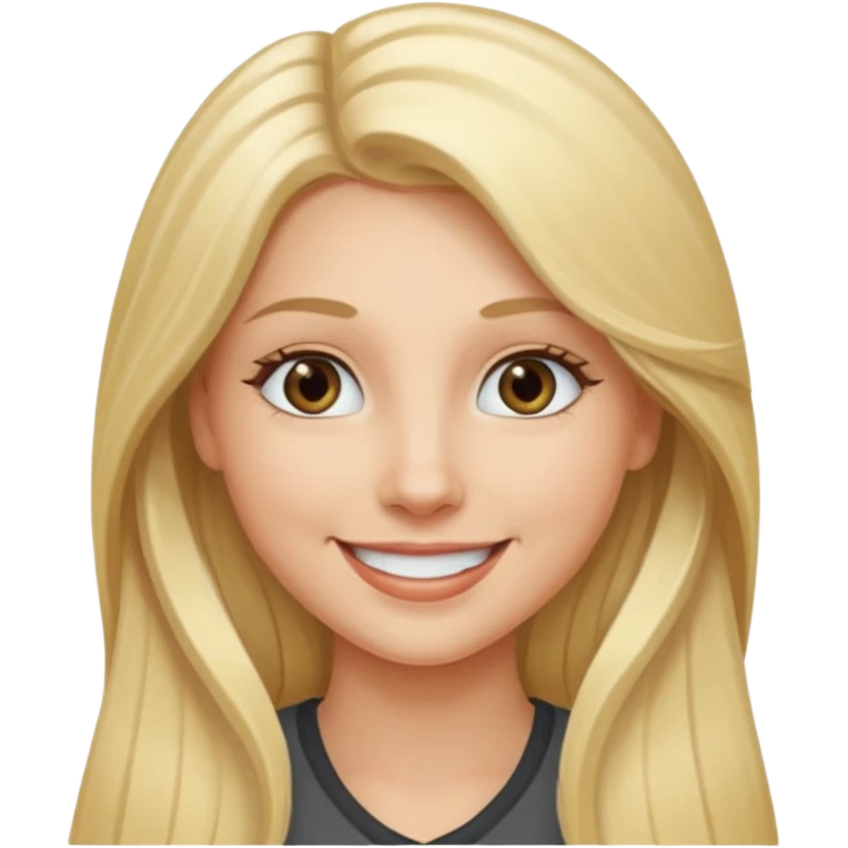 smile and long blonde hair and gray eyes emoji