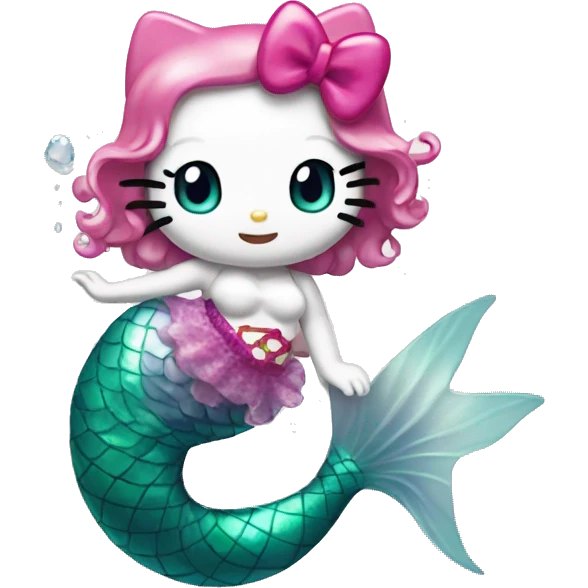 Hello Kitty as a Mermaid emoji