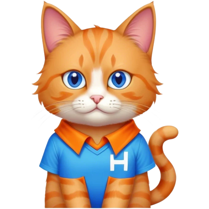 a hero cat with an H on his shirt  emoji