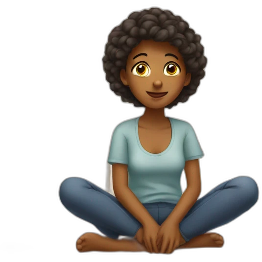 A restless girl sat on her bed emoji