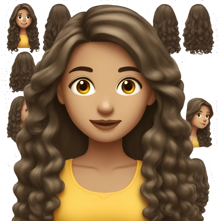 brunette girl long hair  emoji