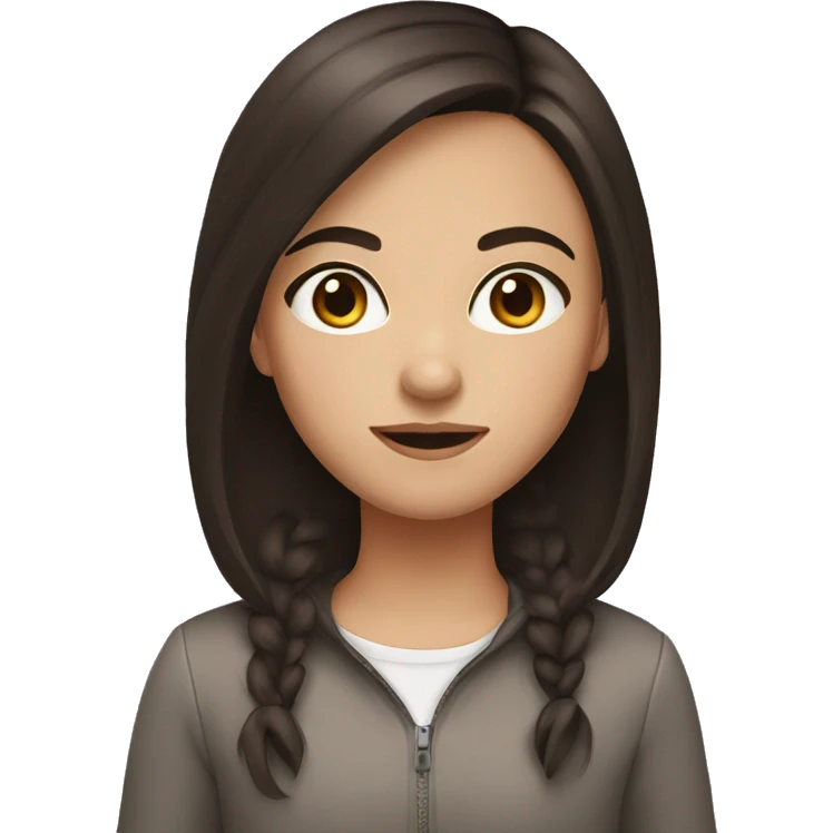 Girl with dark brown hair and hazel eyes  emoji