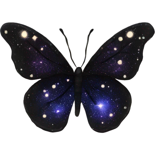 sparkly starry black galaxy butterfly emoji