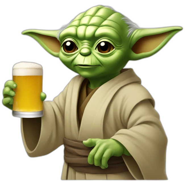 Yoda qui boit une bierre emoji