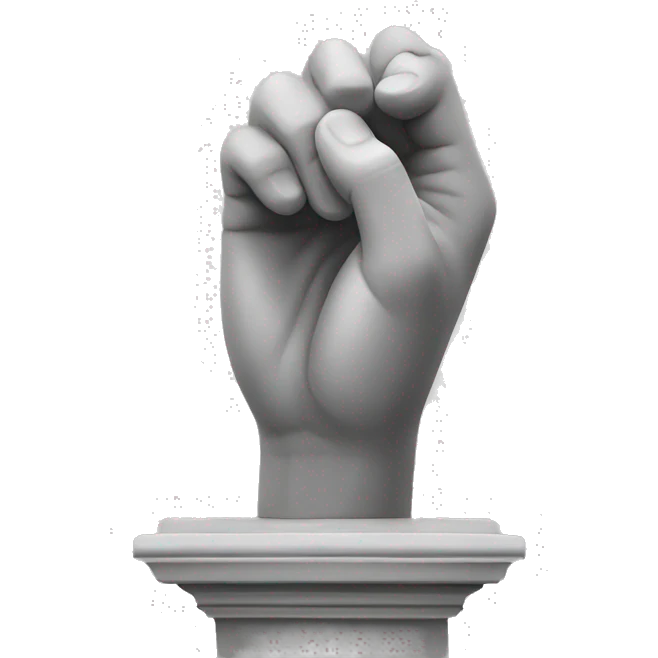 2 hands moulding on sculpture emoji