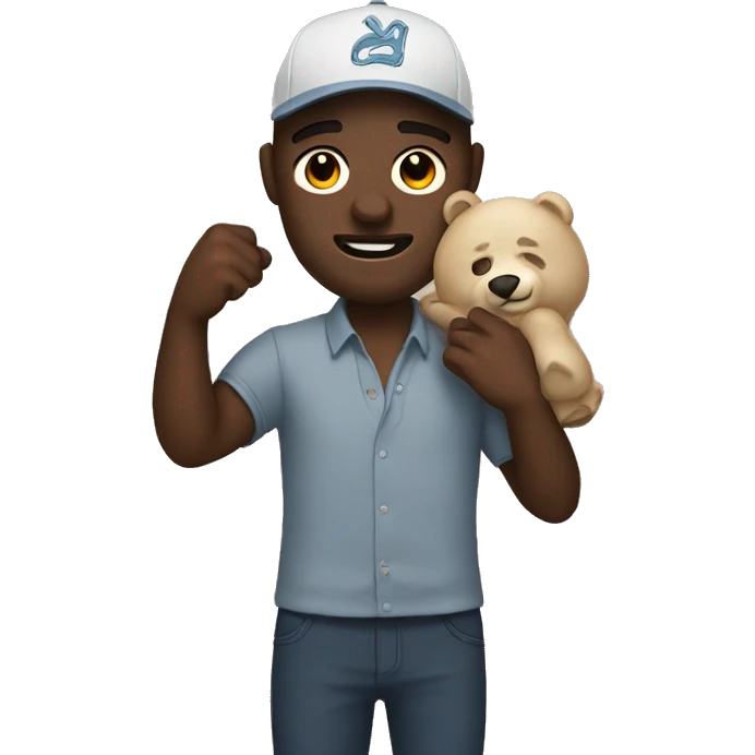 joe gilmore holding a bear mask emoji