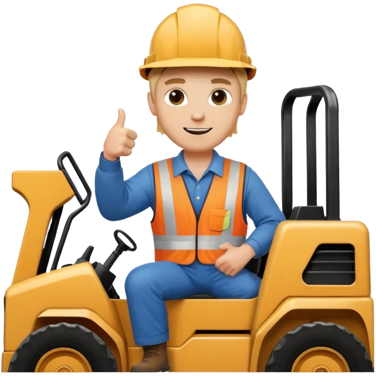 Blonde guy on a skid steer giving a thumbs up emoji