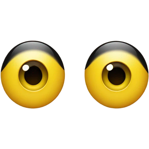 Eyes next to each other side eye judging serious expression on jellow circle dot like and amoyi and pressed together lips serious  emoji