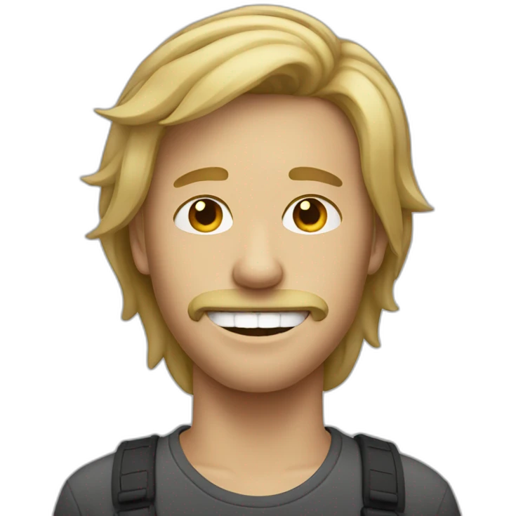 Dark Blonde hair guy with joint in mouth emoji