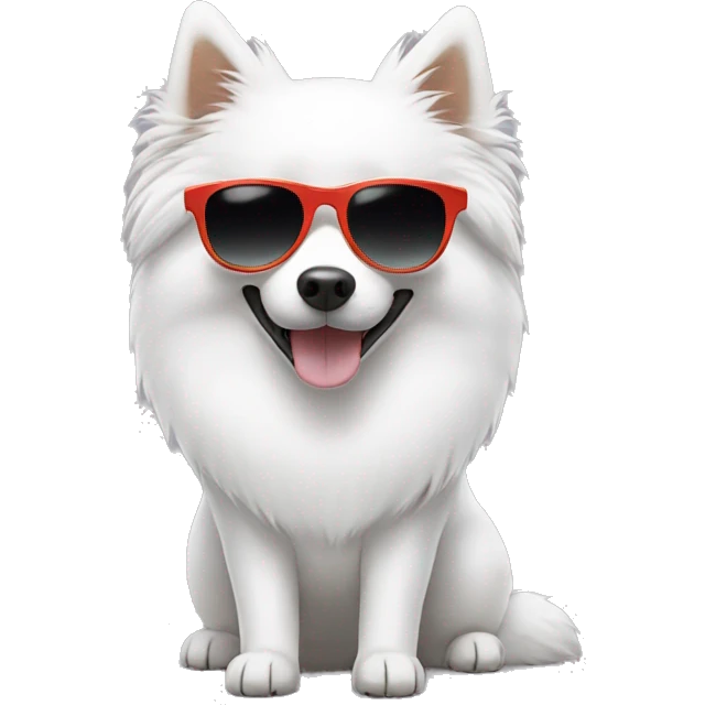 Japanese spitz wearing sunglasses  emoji