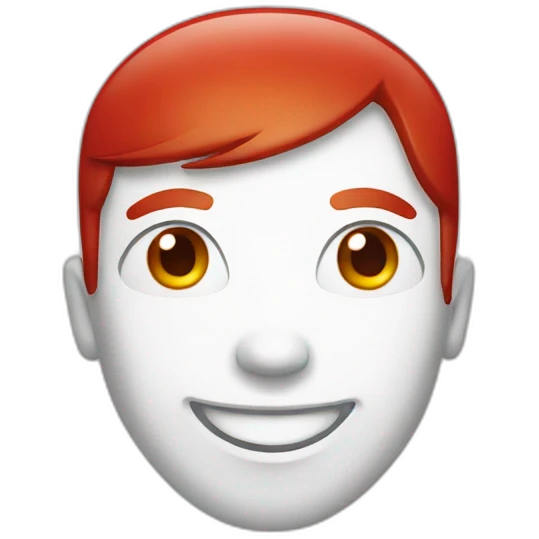 Smile face white color with red hair emoji