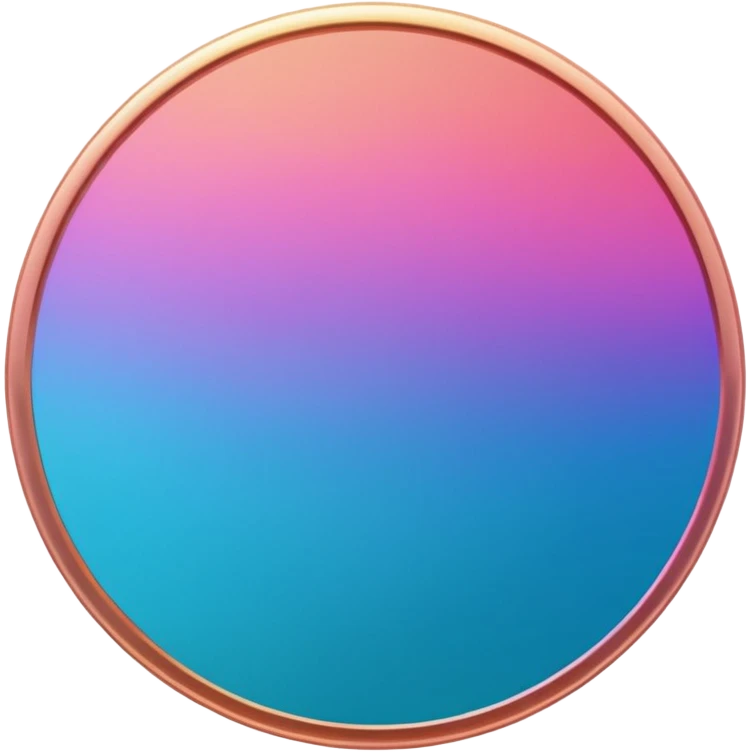
One coin color in in gradient of turquoise, blue, pink, purple, and coral emoji