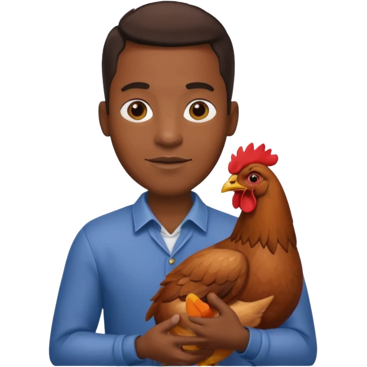 Black man holding chicken emoji