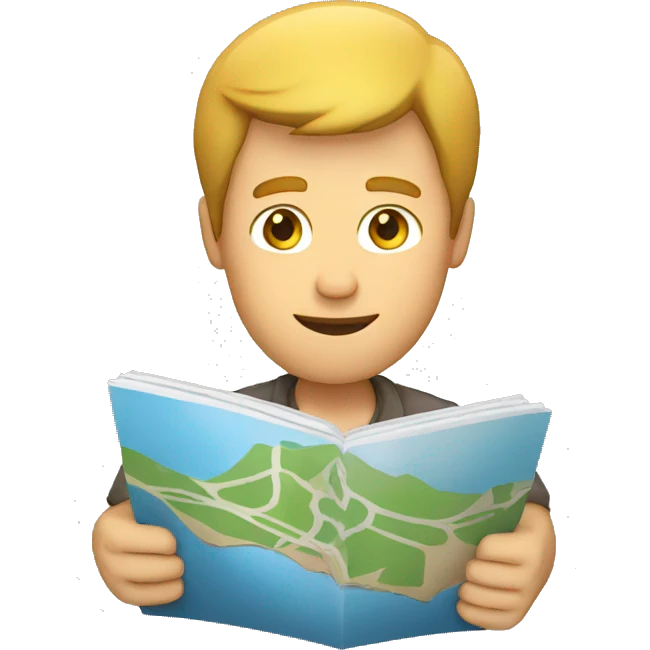 white man holding a map in his hands emoji