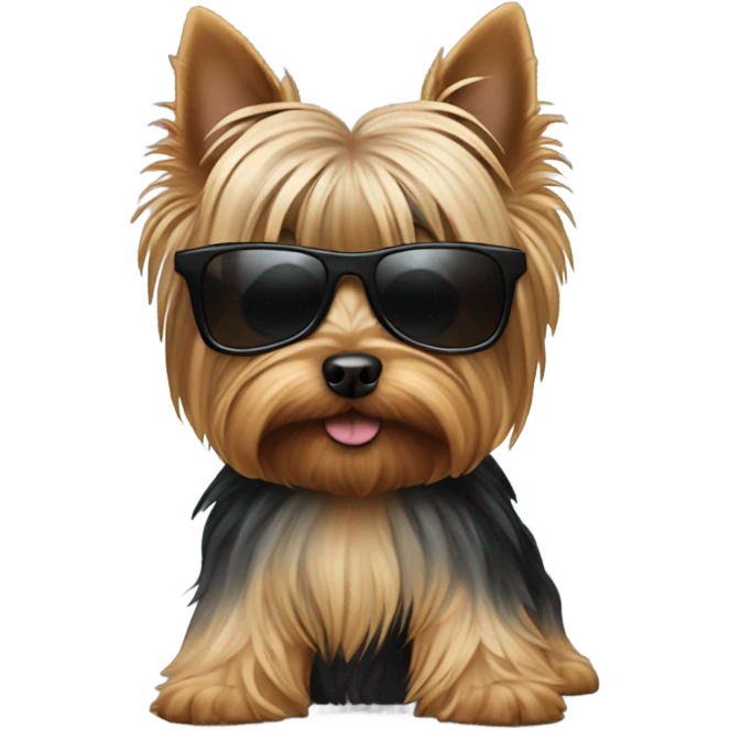 Yorkie with sunglasses emoji