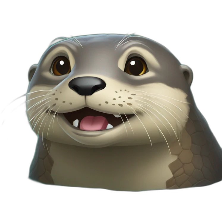 Loutre sur tortue emoji