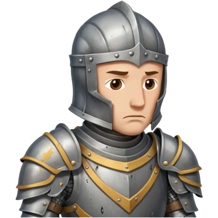A sad knight  emoji