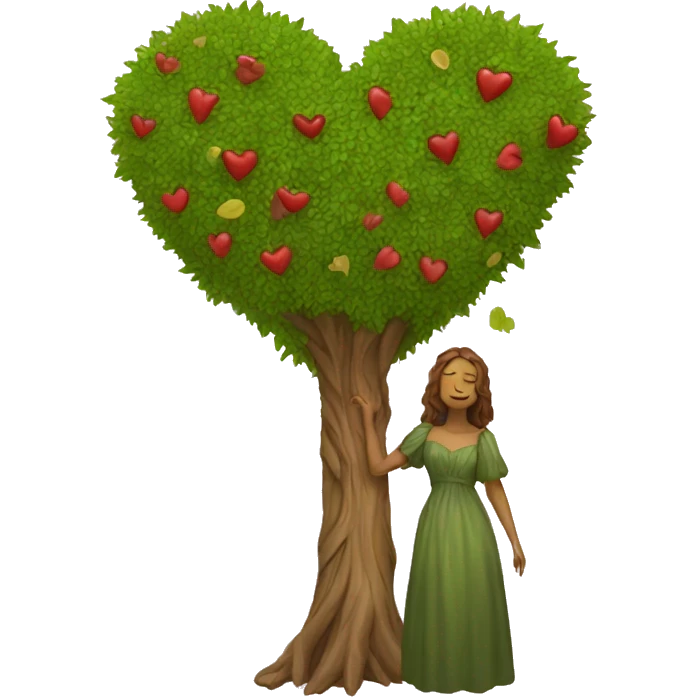 driade tree woman hearts emoji