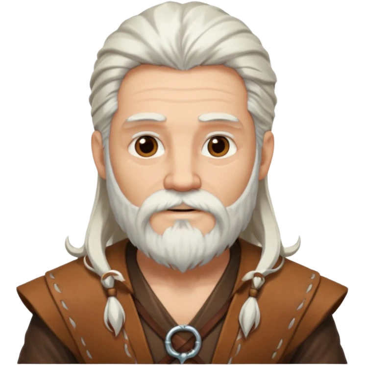 Pan, God of the Wild from Gods and Goddesses with long white hair and beard, brown outfit emoji