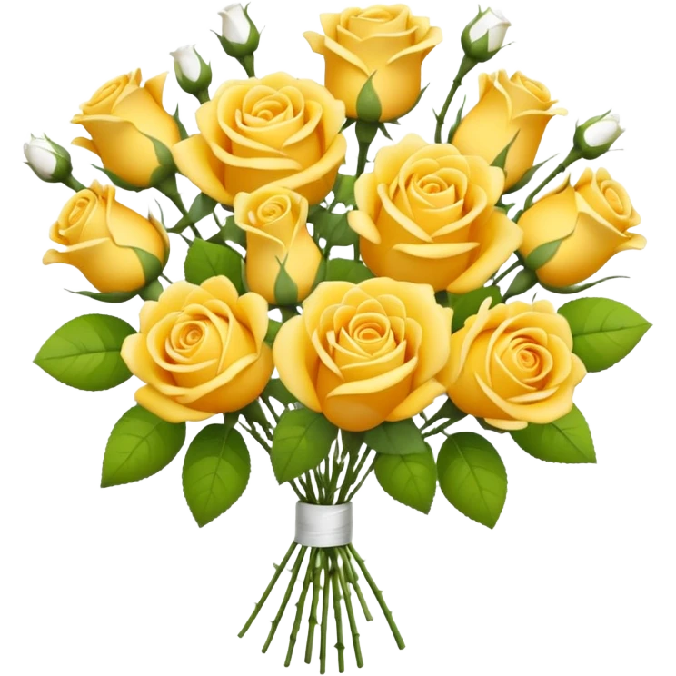 bouquet of yellow roses and white gypsophila emoji