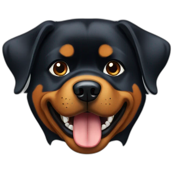 Rottweiler dog closed mouth emoji
