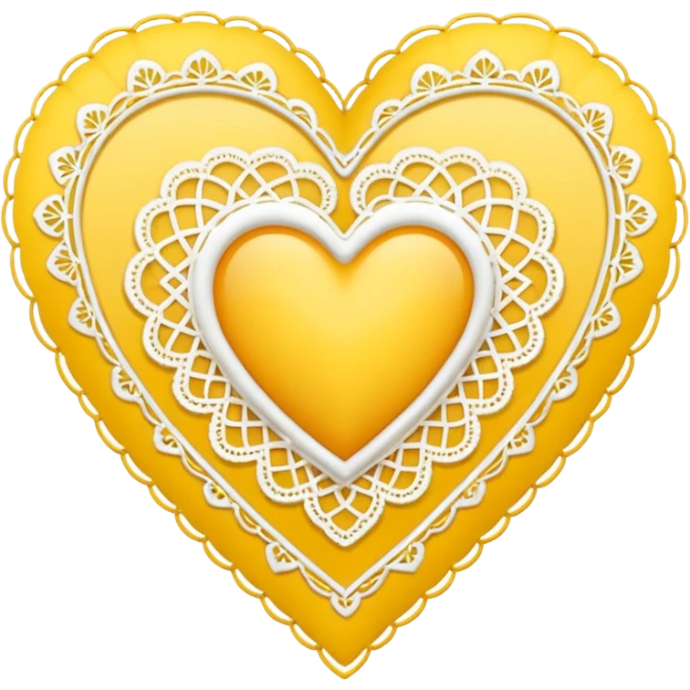 yellow heart with a lace border emoji