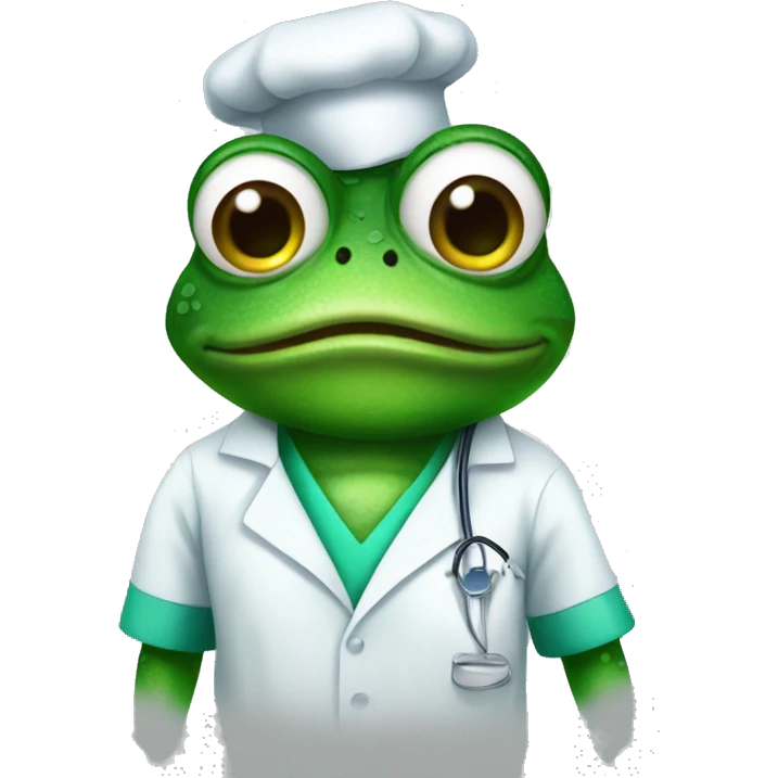 Frog Pepe wearing surgeon clothes emoji