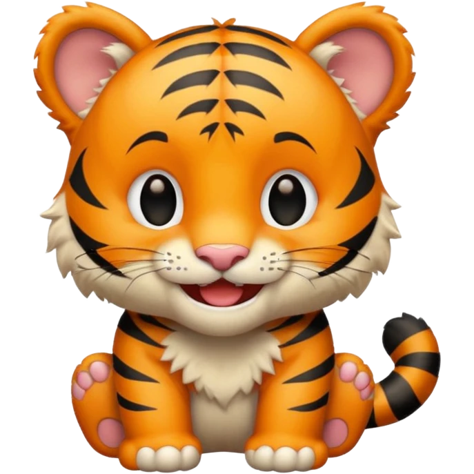 The little fluffy tiger laughs emoji