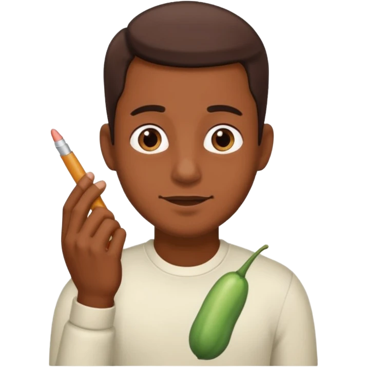 A guy stroking his shit emoji