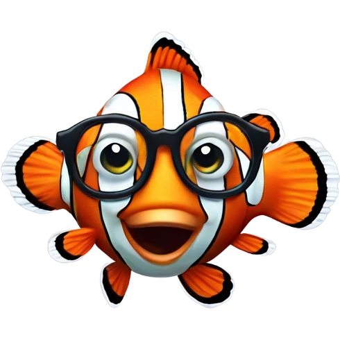 Clownfish wearing eyeglasses  emoji