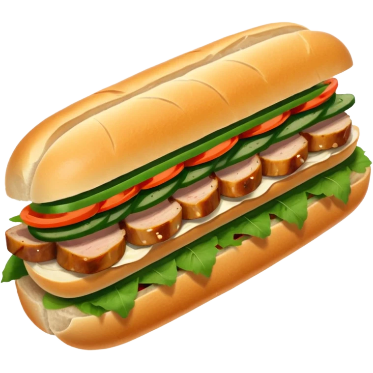 traditional banh mi with char grilled pork emoji emoji