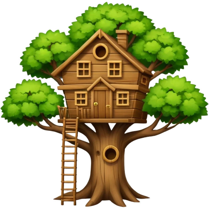 put a big letter W on a treehouse in a tree emoji