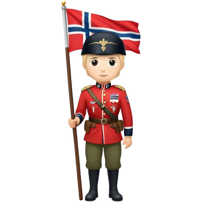 norwegian soldier with flag. Full height emoji