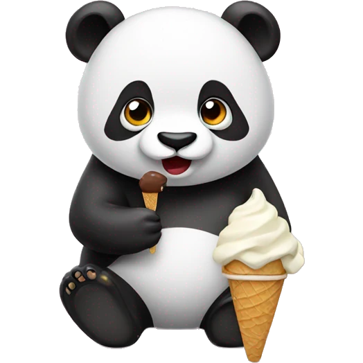 Panda eating ice cream emoji