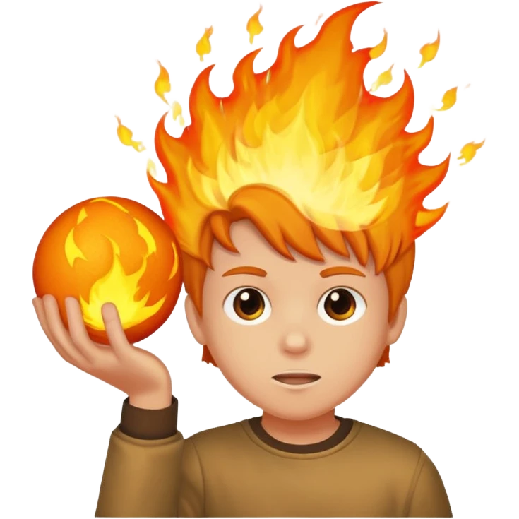 new kids style (dutch) groote vuurbal jonge emoji