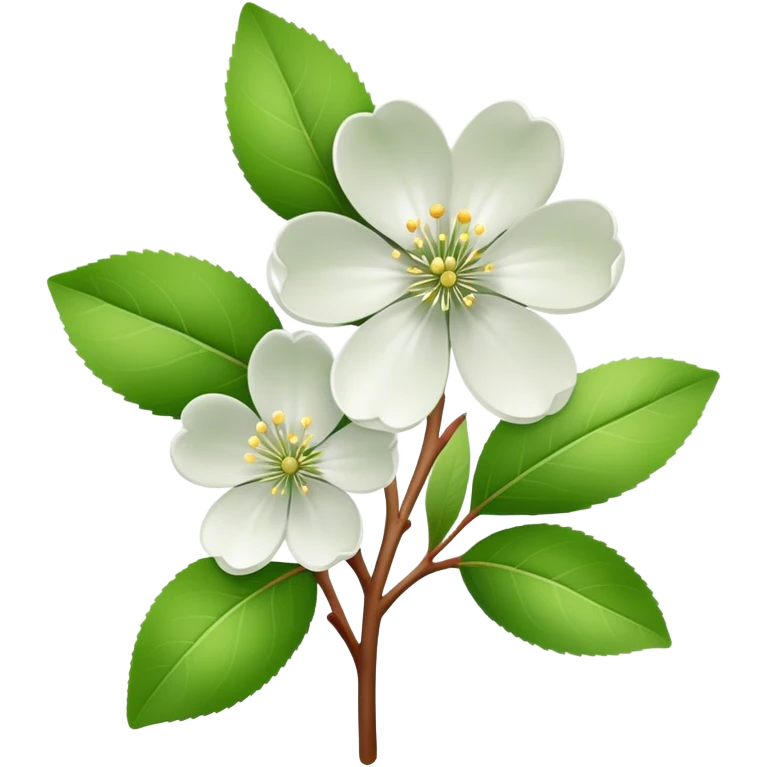 single Apple blossom, straight stem emoji