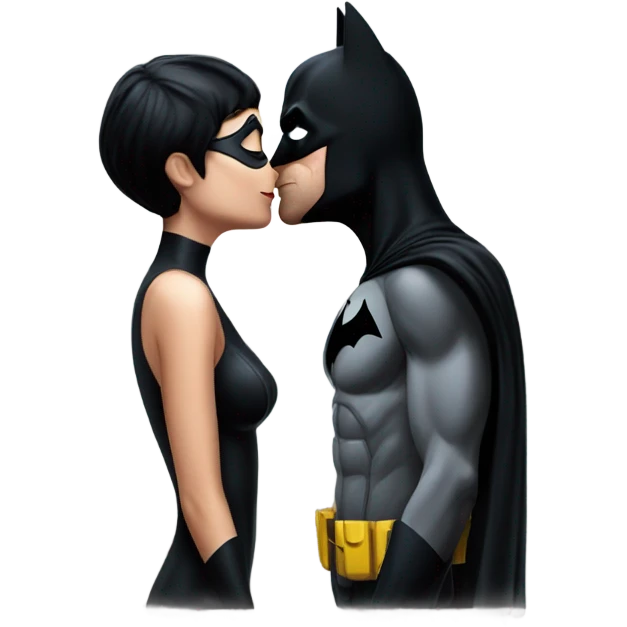 Batman and catwoman kiss emoji