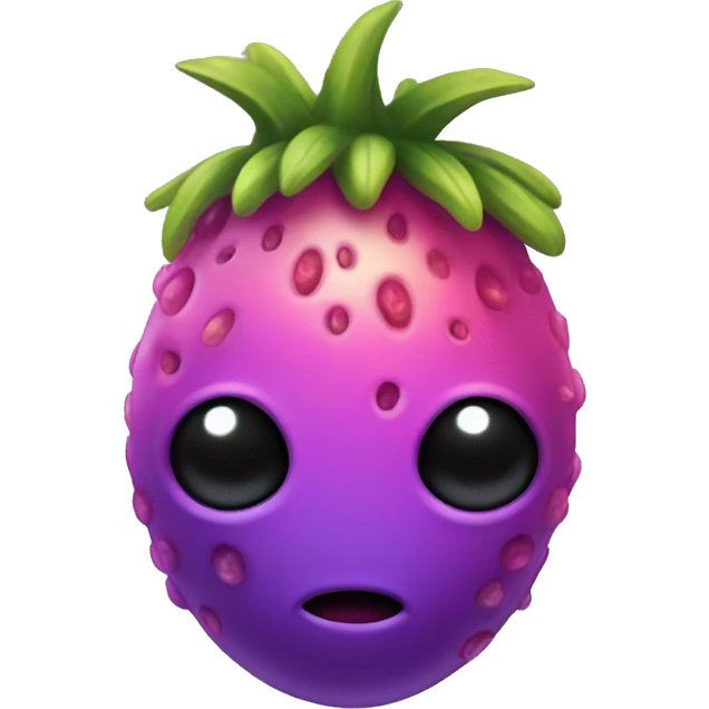 Alien fruit purple pink yellow emoji