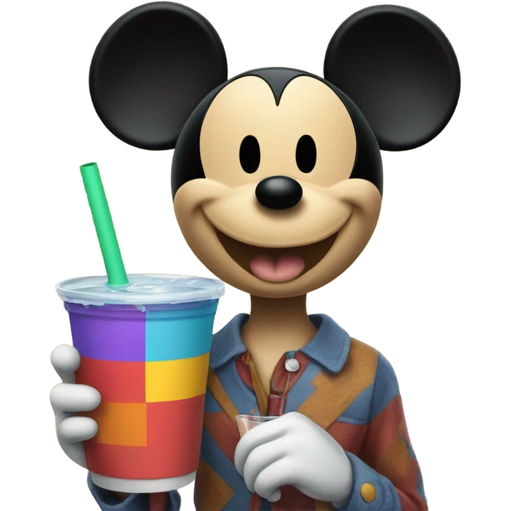 Mickey Mouse drinking emoji