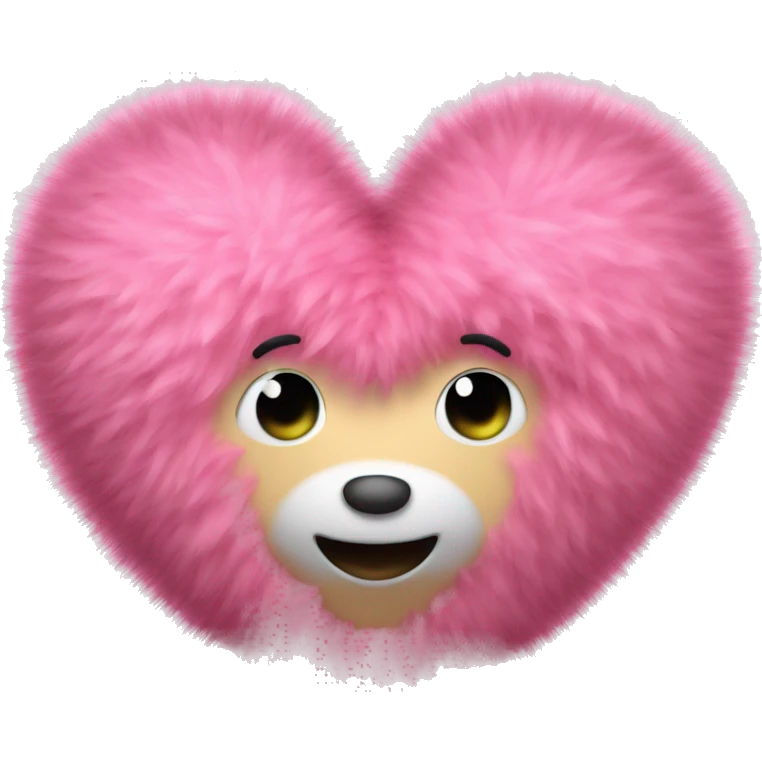 3D pink fluffy heart emoji