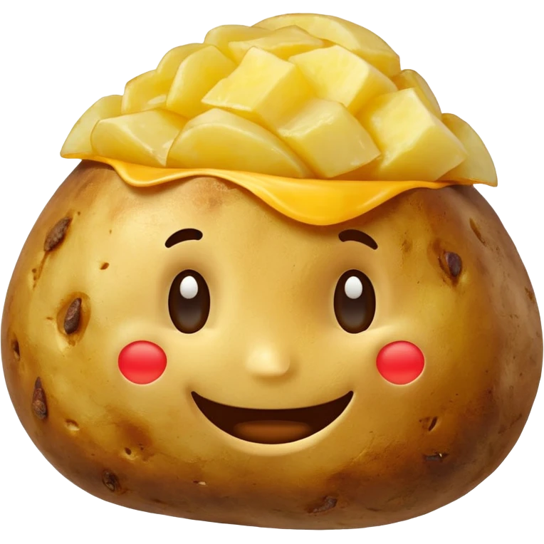 Happy baked potato smiling emoji