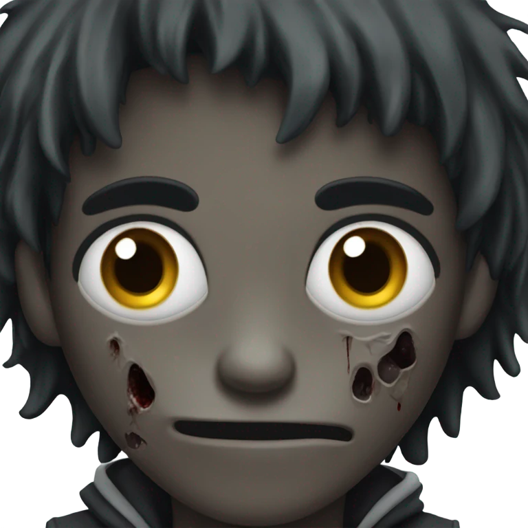 boy zombie with black hair emoji