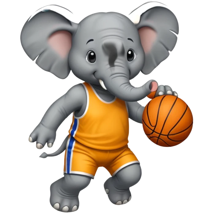Elephant playing basketball emoji