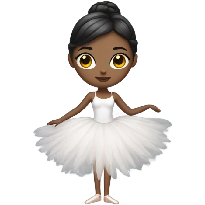 Ballerina with swan dress, white skin,  emoji