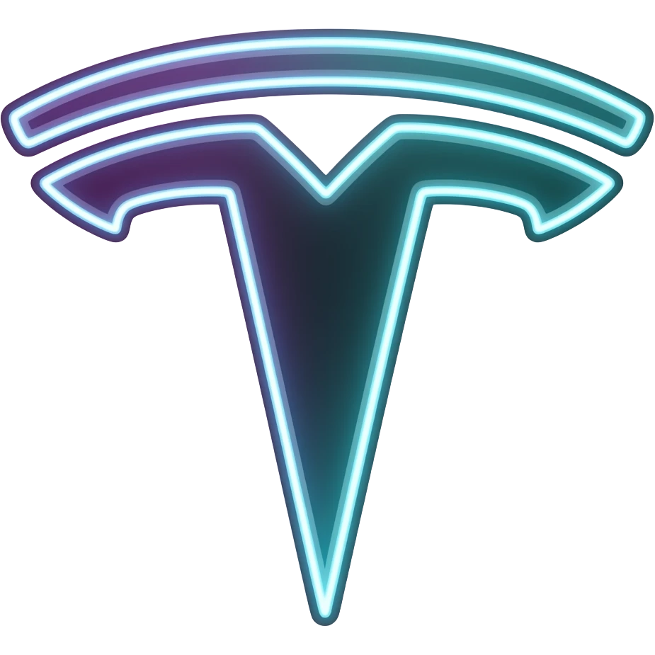 Tesla T with neon color emoji