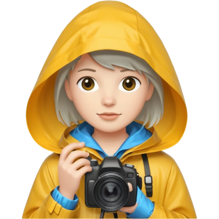 fotographer with rain coat emoji